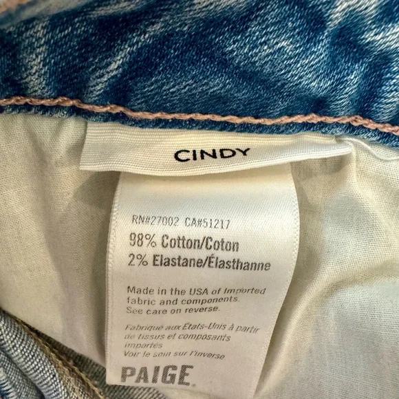 PAIGE Cindy Light Blue Straight Leg Jeans - Picture 3 of 7